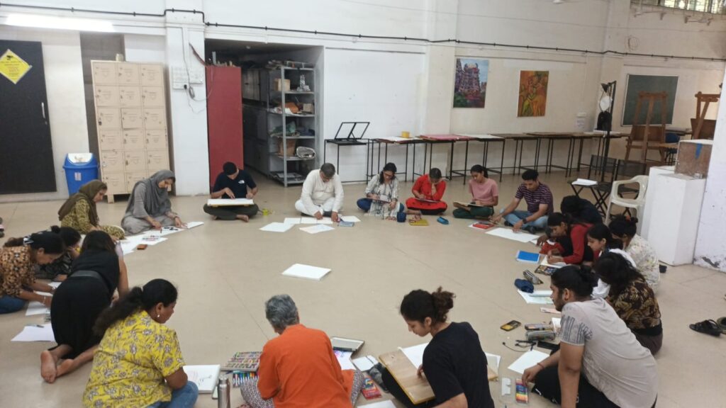 Circle art session